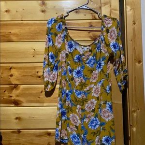 Mustard and floral romper